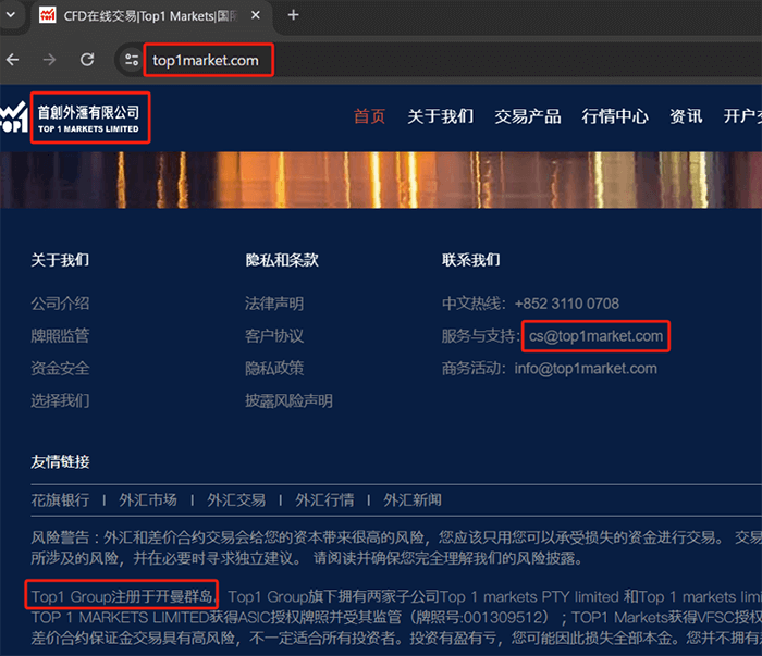 TOP1 Markets詐騙平台